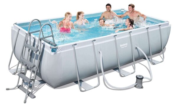 Bestway Capri 404x201x100cm Fémvázas medence vízforgatóval és létrával (FFA 678) - szürke