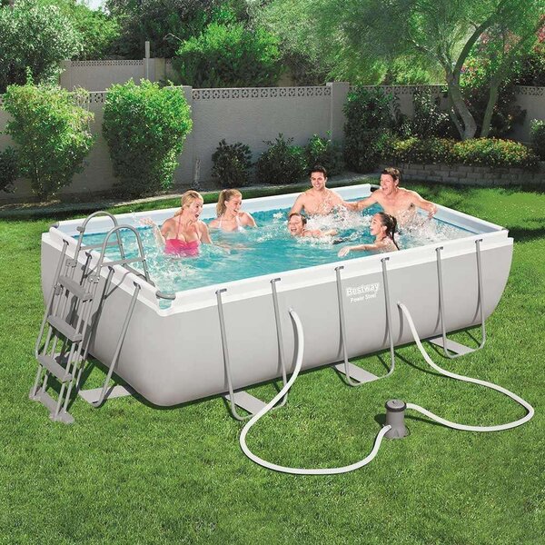 Bestway Capri 404x201x100cm Fémvázas medence vízforgatóval és létrával (FFA 678) - szürke