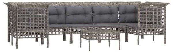 VidaXL Polyrattan Kerti Ülőgarnitúra - 8 részes - Szürke