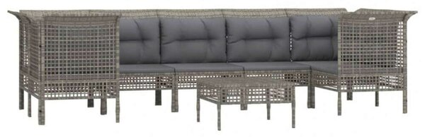 VidaXL Polyrattan Kerti Ülőgarnitúra - 8 részes - Szürke