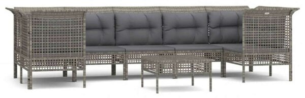 VidaXL Polyrattan Kerti Ülőgarnitúra - 8 részes - Szürke