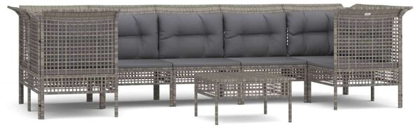 VidaXL Polyrattan Kerti Ülőgarnitúra - 8 részes - Szürke