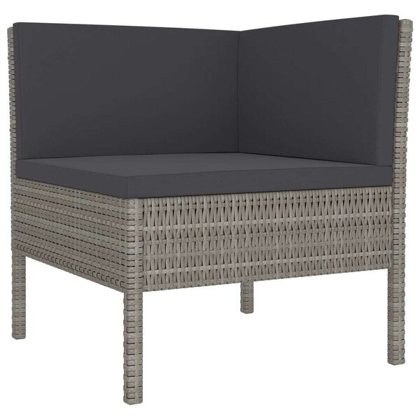 Polyrattan Kerti Ülőgarnitúra - 9 részes - Szürke