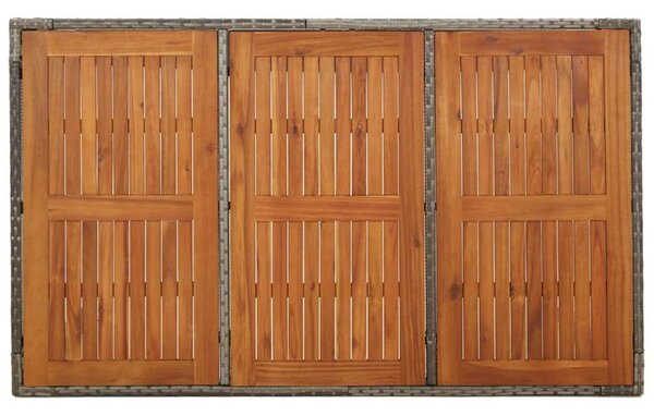 Polyrattan Kerti Étkezőgarnitúra - 5 részes - Szürke