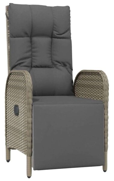 Polyrattan Kerti Étkezőgarnitúra - 5 részes - Szürke