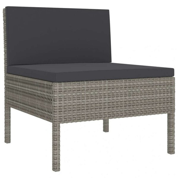 Polyrattan Kerti Ülőgarnitúra - 9 részes - Szürke