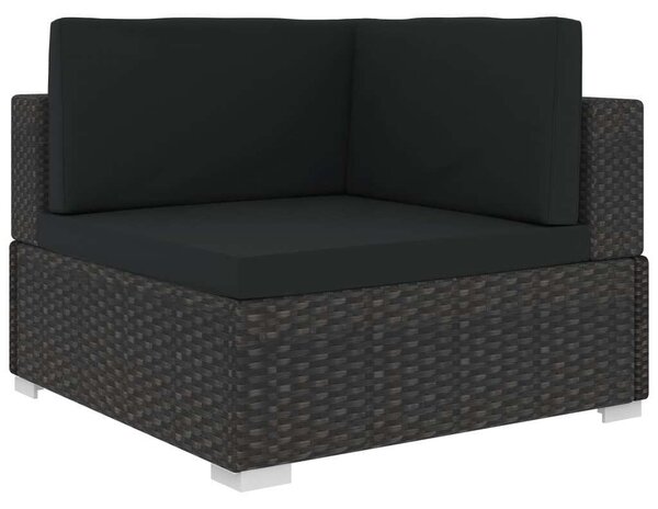 Polyrattan Kerti Bútorszett - 8 részes - Fekete