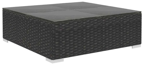 Polyrattan Kerti Bútorszett - 8 részes - Fekete