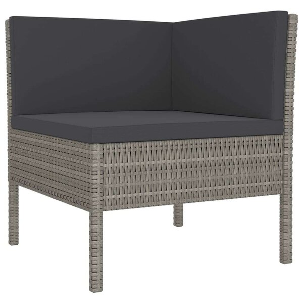 Polyrattan Kerti Bútorszett - 9 részes - Szürke