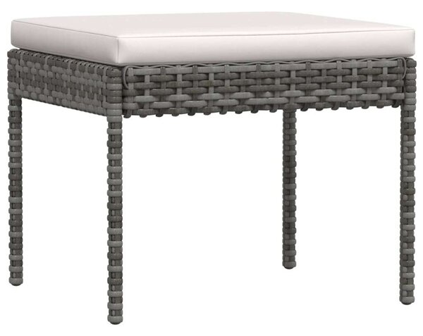 6-részes szürke polyrattan kerti bútorszett párnákkal