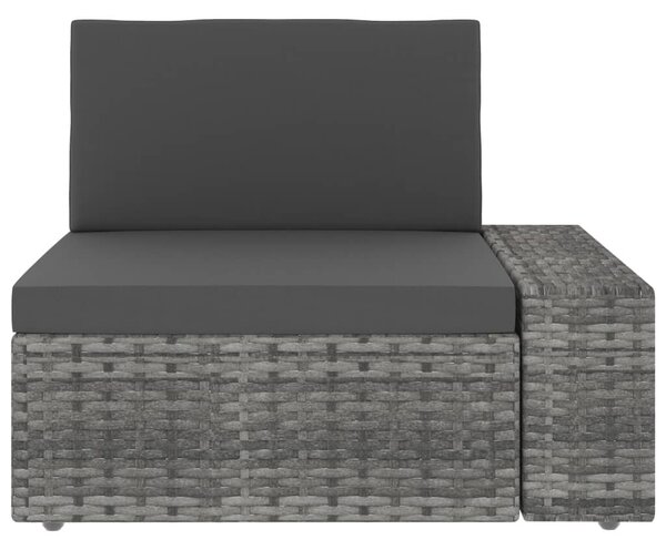 Polyrattan Kerti Ülőgarnitúra - 5 részes - Szürke