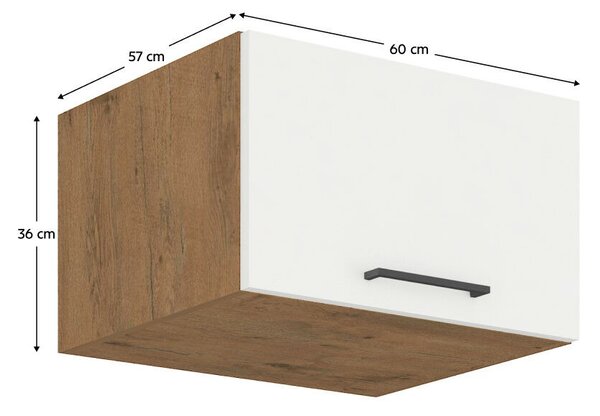 Felső szekrény, lancelot tölgy / fehér extra magas fényű HG, VEGA 60 NAGU-36 1F