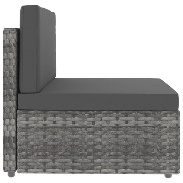 Polyrattan Kerti Ülőgarnitúra - 5 részes - Szürke