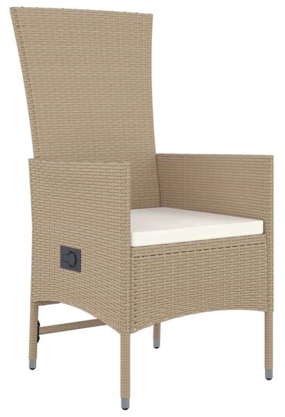 VidaXL Polyrattan Kerti Étkezőgarnitúra - 11 részes, Bézs
