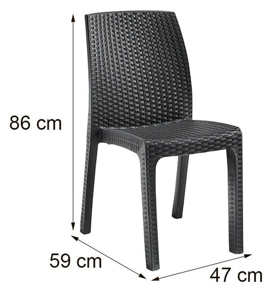 Hellda Kerti Bútor Szett - 4+1 Személyes - Grafit