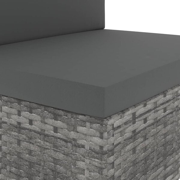 Polyrattan Kerti Ülőgarnitúra - 5 részes - Szürke