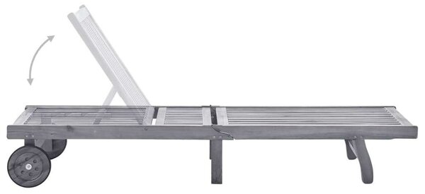VidaXL Akácfa Napozóágy - 200cm, Szürke