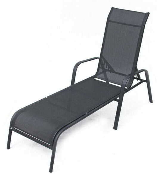 ROJAPLAST ZWC-52 fémből készült állítható kerti nyugágy, 194 cm - fekete ()