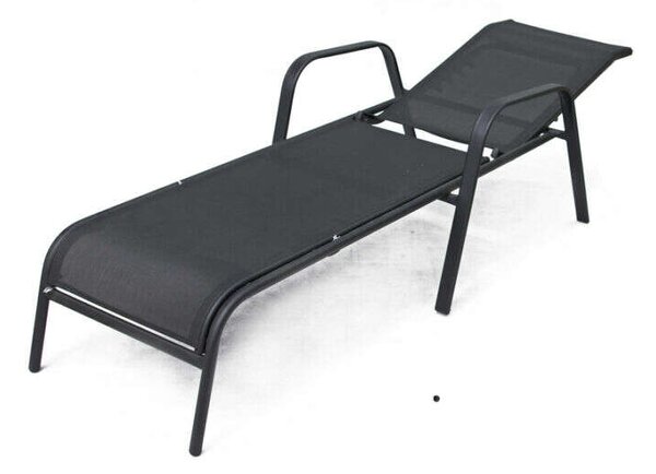 ROJAPLAST ZWC-52 fémből készült állítható kerti nyugágy, 194 cm - fekete ()
