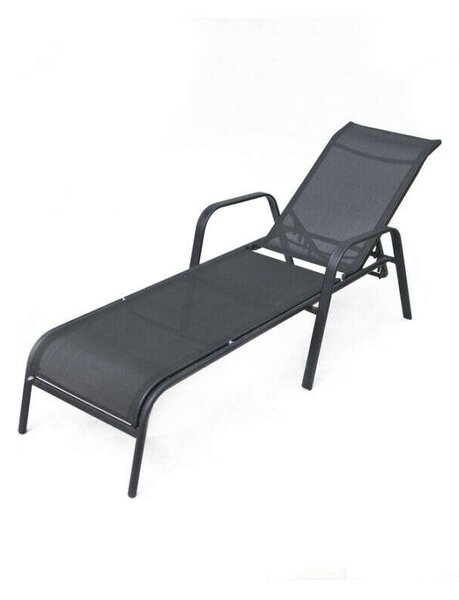 ROJAPLAST ZWC-52 fémből készült állítható kerti nyugágy, 194 cm - fekete ()