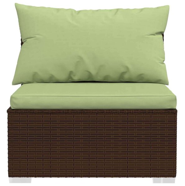 Polyrattan Kerti Ülőgarnitúra - Barna - 6 részes
