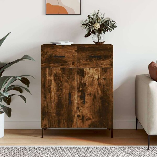 Modern Füstös Tölgy Tálalószekrény - 70x34x90 cm