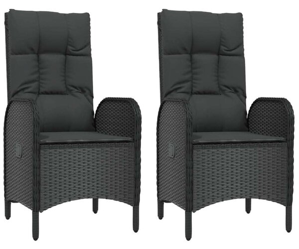 Polyrattan Kerti Étkezőgarnitúra - 5 részes - Fekete