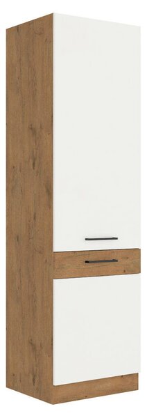 Magas szekrény, lancelot tölgy/ fehér extra magas fényű HG , VEGA 60 DK-210 2F