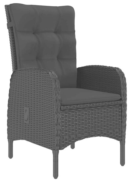 VidaXL 5 részes Kerti Étkezőgarnitúra - Fekete Polyrattan