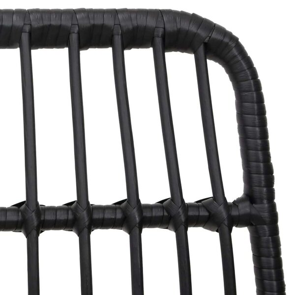 VidaXL 5 részes fekete polyrattan kerti étkezőgarnitúra