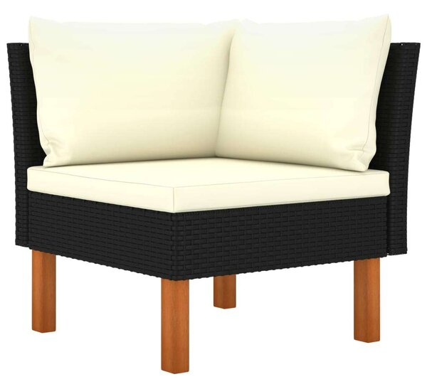 VidaXL 12 részes fekete polyrattan kerti ülőgarnitúra párnákkal