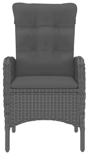 VidaXL 5 részes Kerti Étkezőgarnitúra - Fekete Polyrattan