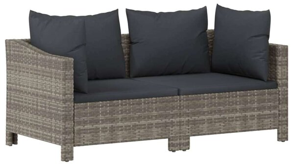 Polyrattan Kerti Ülőgarnitúra - 3 részes - Szürke
