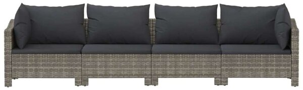 VidaXL Polyrattan Kerti Ülőgarnitúra - 4 részes - Szürke
