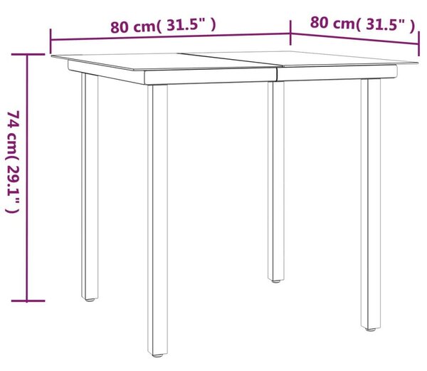 5 részes fekete polyrattan kerti étkezőgarnitúra