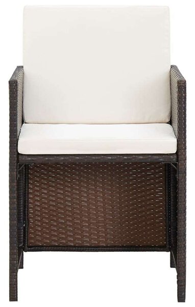 VidaXL Kültéri Polyrattan Étkezőgarnitúra - 5 részes - Barna