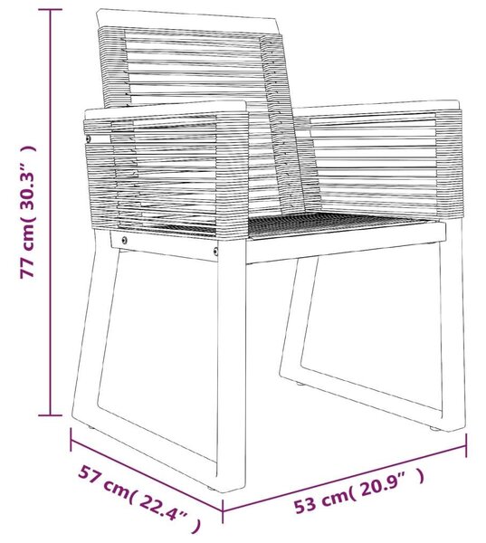 Rattan Kerti Étkezőgarnitúra - 7 részes - Fekete