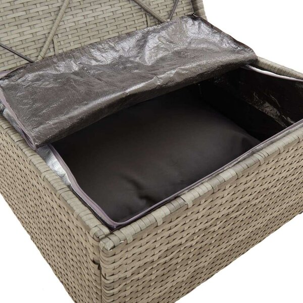 5 részes szürke polyrattan kerti ülőgarnitúra párnákkal
