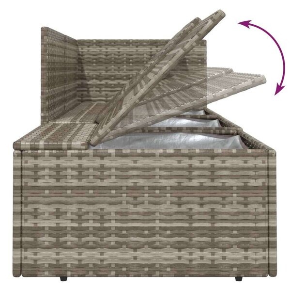 5 részes szürke polyrattan kerti ülőgarnitúra párnákkal