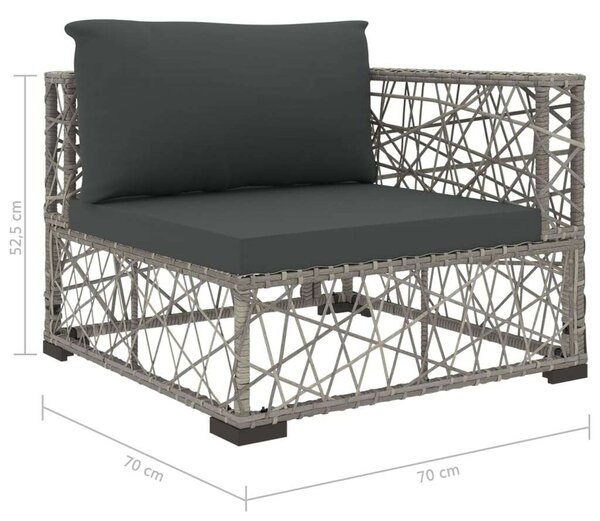 Polyrattan Kerti Bútorszett - 6 részes - Szürke