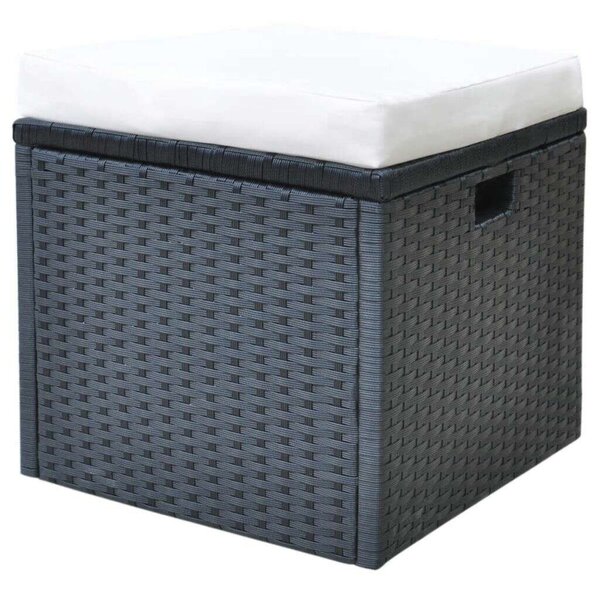 Polyrattan Kültéri Étkezőgarnitúra - 6 részes - Fekete