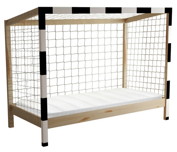 Montessori ágy, természetes/Fehér/fekete, 90x200, FUTAL
