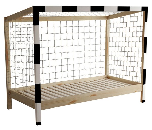 Montessori ágy, természetes/Fehér/fekete, 90x200, FUTAL