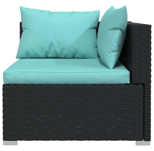 VidaXL Polyrattan Kerti Ülőgarnitúra - 8 részes - Fekete