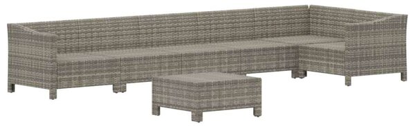 VidaXL Polyrattan Kerti Ülőgarnitúra - 7 részes - Szürke