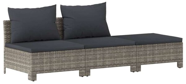 VidaXL Polyrattan Kerti Ülőgarnitúra - 7 részes - Szürke