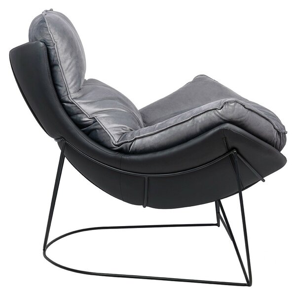 King Home Otilia Stand Fotel Bársony Sötétszürke Modern