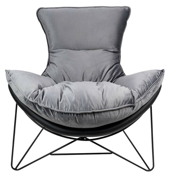 King Home Otilia Stand Fotel Bársony Sötétszürke Modern