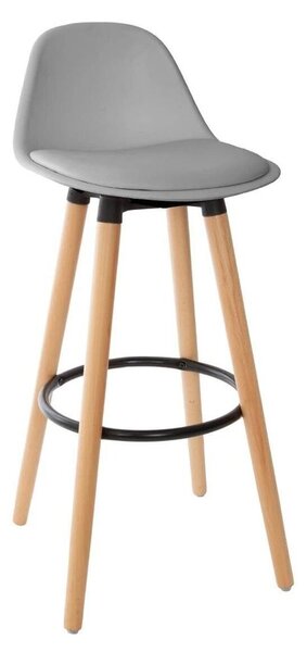 Műanyag párnázott bárszék, 71 cm, szürke - LICHEN