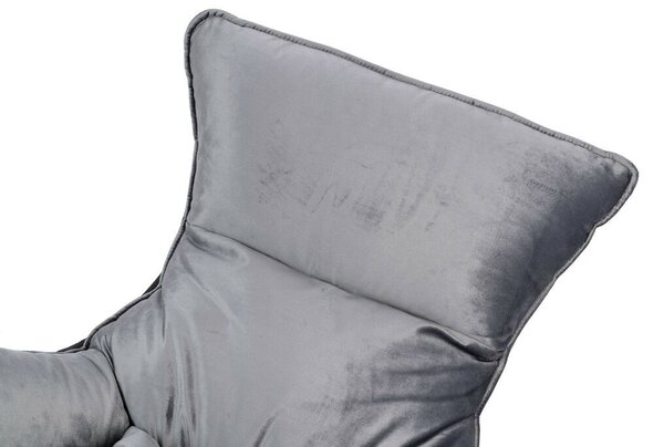 King Home Otilia Stand Fotel Bársony Sötétszürke Modern